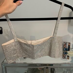 12th Tribe Silver Bandeau Top with Sparkle